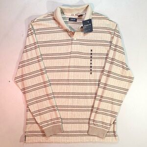 Vintage Arrow Men's Cream Striped Polo with tags